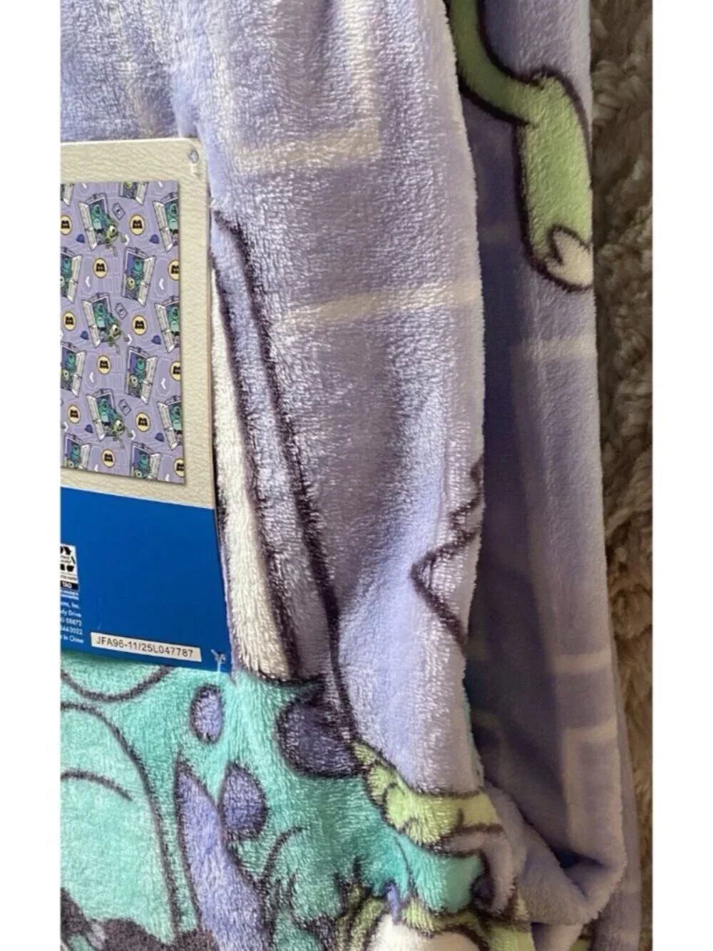 Disney‎ Pixar Monsters Inc Throw Blanket 50”X 70” Sully Mike Boo VIRAL NEW